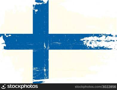A finnish flag with a grunge texture