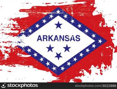 A flag of Arkansas with a grunge texture