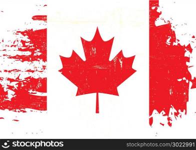 A flag of Canada with a grunge texture