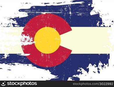 A flag of Colorado with a grunge texture