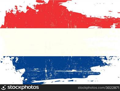 A flag of Netherlands with a grunge texture