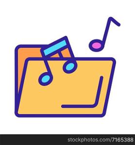 a folder with music icon vector. A thin line sign. Isolated contour symbol illustration. a folder with music icon vector. Isolated contour symbol illustration