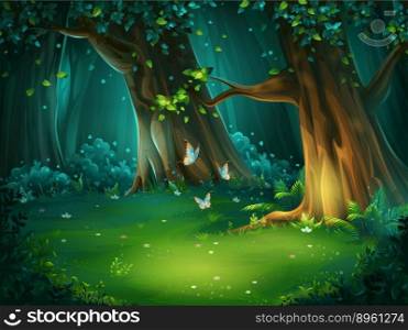 A forest glade vector image