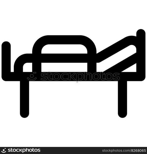 A fowler bed with a mechanical backrest.
