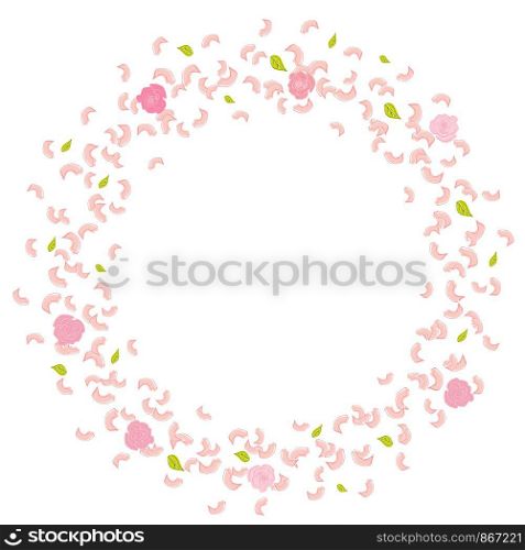 A frame of rotating, flying petals, roses and leaves. Whirlwind, wedding background, love. A frame of rotating, flying petals, roses and leaves. Whirlwind, wedding background