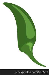 A fresh green jalapeno, vector, color drawing or illustration.