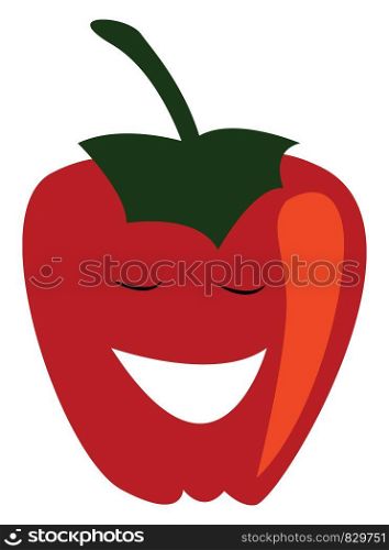 A fresh red pepper vector or color illustration