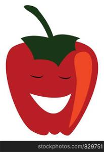 A fresh red pepper vector or color illustration