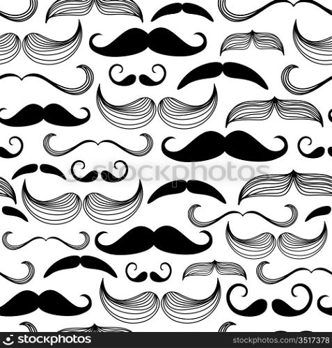 A Gentlemen&acute;s Club. Mustache seamless pattern