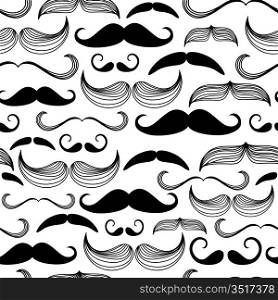 A Gentlemen&acute;s Club. Mustache seamless pattern