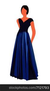 A girl in an evening dress vector illustration on a white background