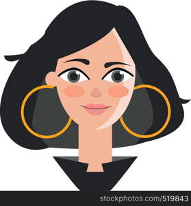 A Girl in yellow dress holding chocolate in hand vector color drawing or illustration.