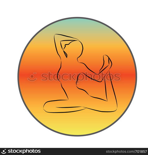 A girl in yoga pose vector icon on a white background isolated