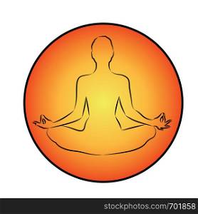 A girl in yoga pose vector icon on a white background isolated
