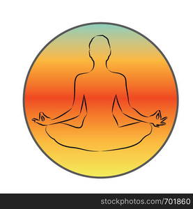 A girl in yoga pose vector icon on a white background isolated