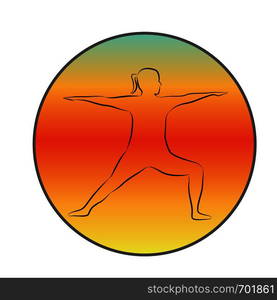 A girl in yoga pose vector icon on a white background isolated