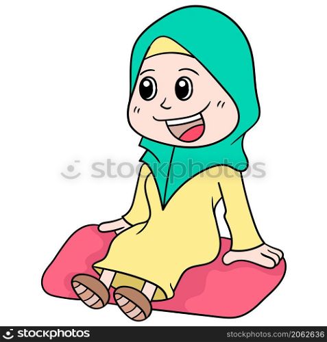 a girl is smiling sweetly and happily wearing a muslim hijab