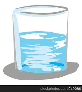 A glass cup of water in it, vector, color drawing or illustration.