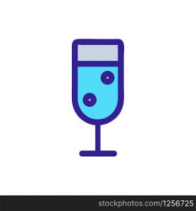 a glass of champagne icon vector. A thin line sign. Isolated contour symbol illustration. a glass of champagne icon vector. Isolated contour symbol illustration