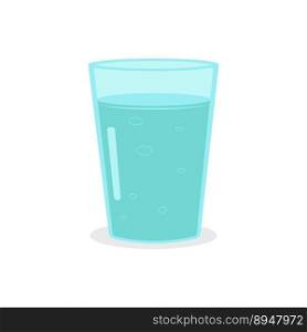 A glass of clean fresh drinking water. Vector illustration on a white background. Flat.. A glass of clean fresh drinking water.