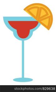 A glass of margarita drink vector or color illustration