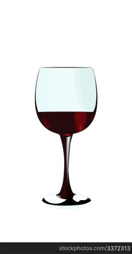 A glass of red wine of isolated on a white background. Vector