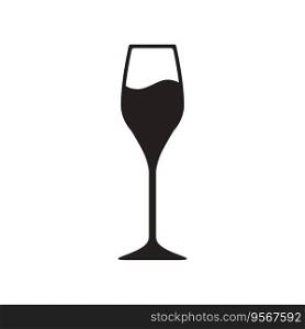 A glass of wine icon vector on trendy design