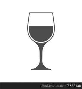 A glass of wine. Template for a logo, sticker, brand or label. Icon for websites and applications. Flat style