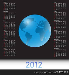 A globe Calendar for 2012