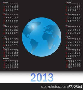A globe Calendar for 2013