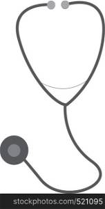 A grey stethoscope vector color drawing or illustration