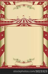 A grunge circus vintage poster with two frames for your message.