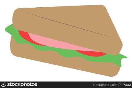 A hearty sandwich vector or color illustration