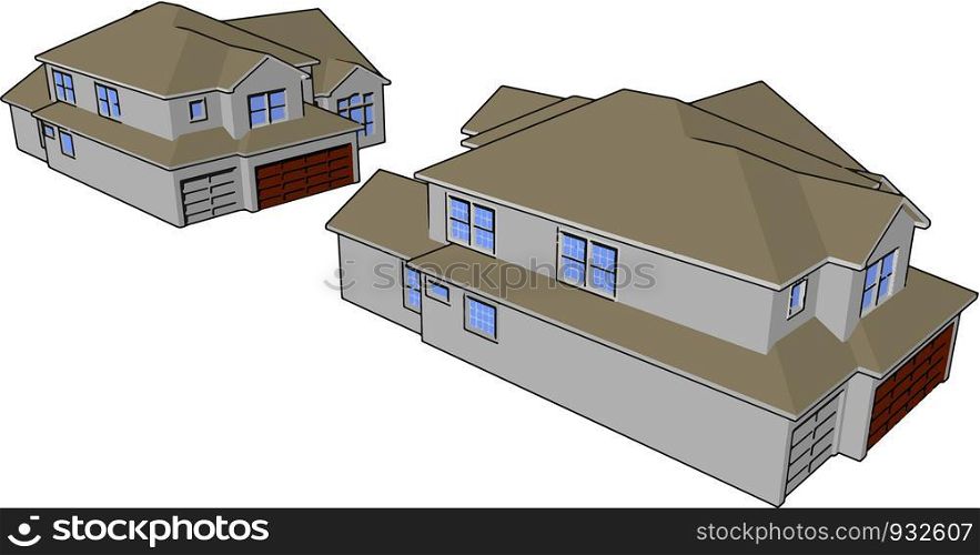 A home or domicile is a living space used as a permanent or semi permanent residence for an individual family household or several family in a tribe vector color drawing or illustration