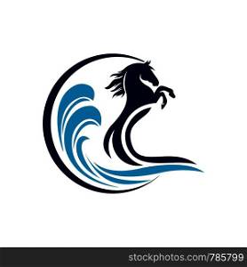 a horse animal logo template