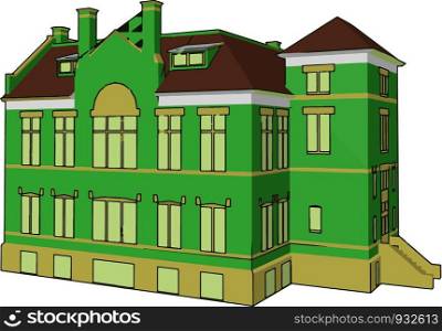 A house is a building that functions as a home for humans ranging from simple dwellings such as rudimentary huts of nomadic tribes to complex fixed structure of wood brick or other material vector color drawing or illustration