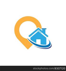 A House location logo, home location, pin house logo