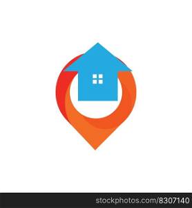 A House location logo, home location, pin house logo