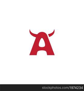 A initial letter with devil horn logo vector design