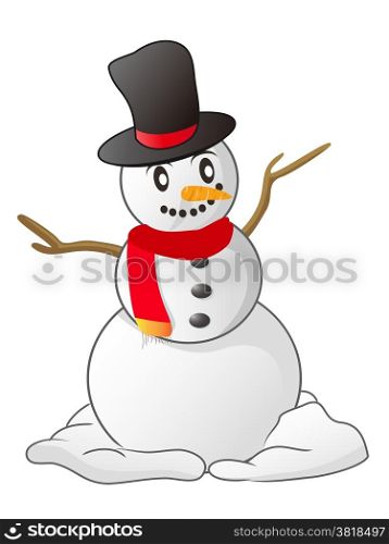 a isolated happy snowman for holiday coming