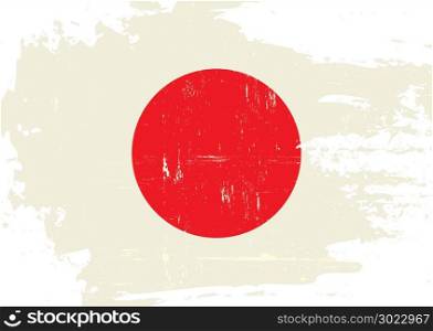 A japanese flag with a grunge texture