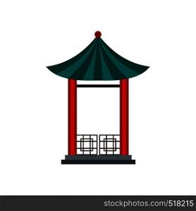A japanese lotus pavilion icon in flat style isolated on white background. A japanese lotus pavilion icon, flat style