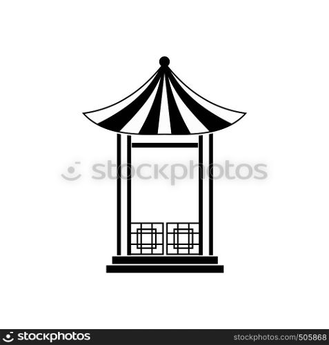 A japanese lotus pavilion icon in simple style isolated on white. A japanese lotus pavilion icon, simple style