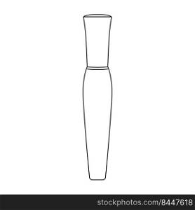 A jar of mascara for make-up. Simple linear icon of facial skin cosmetics
