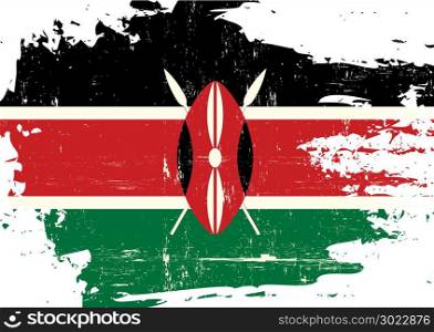 A Kenyan flag with a grunge texture