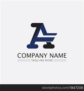 A Letter and font logo A Template vector icon illustration design