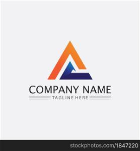 A Letter and font logo A Template vector icon illustration design