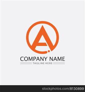 A Letter and font logo design Template vector icon illustration design