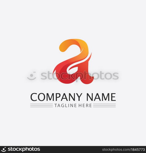 A Letter and font Logo Template vector icon illustration design