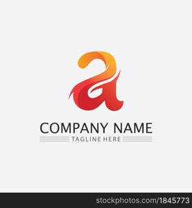 A Letter and font Logo Template vector icon illustration design